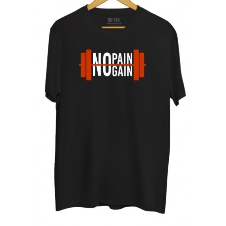 Koszulka z nadrukiem No Pain No Gain - sztangla
