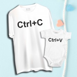 Komplet: koszulka męska i dziecięca Ctrl + C, Ctrl + V