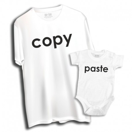 Komplet: koszulka męska i dziecięca Copy, Paste