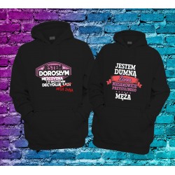 Bluzy z kapturem - komplet  Mąż + Żona