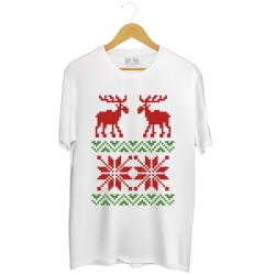 Męska koszulka z nadrukiem Snowy reindeers