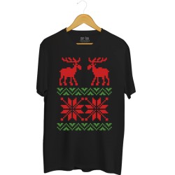 Męska koszulka z nadrukiem Snowy reindeers