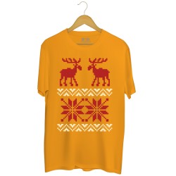 Męska koszulka z nadrukiem Snowy reindeers