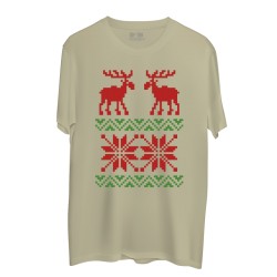 Męska koszulka z nadrukiem Snowy reindeers