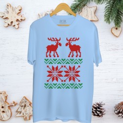 Męska koszulka z nadrukiem Snowy reindeers