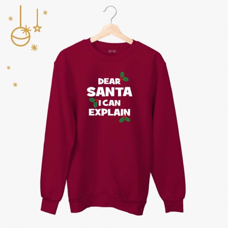 Bluza unisex z nadrukiem - Dear Santa i can explain