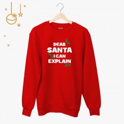 Bluza unisex z nadrukiem - Dear Santa i can explain
