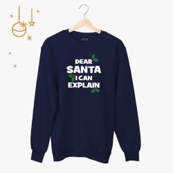 Bluza unisex z nadrukiem - Dear Santa i can explain