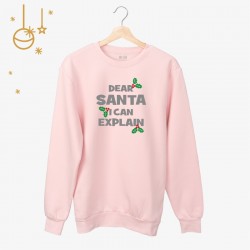 Bluza unisex z nadrukiem - Dear Santa i can explain