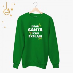 Bluza unisex z nadrukiem - Dear Santa i can explain
