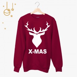 Świąteczna bluza unisex z nadrukiem - X-MAS