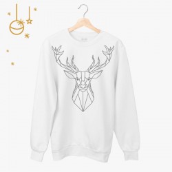 Bluza unisex z nadrukiem  - Geometric Deer