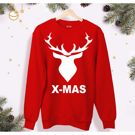 Świąteczna bluza unisex z nadrukiem - X-MAS
