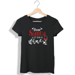 Koszulka damska Dear Santa just bring Wine