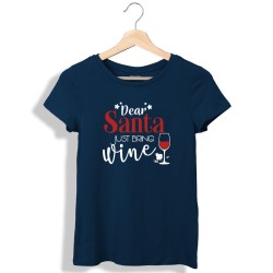 Koszulka damska Dear Santa just bring Wine