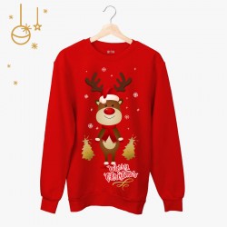 Świąteczna bluza unisex z Reniferem | rozmiary dziecięce i dorosłe