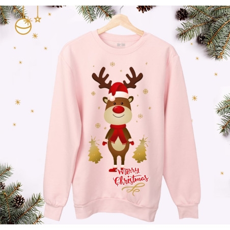 Świąteczna bluza unisex z Reniferem | rozmiary dziecięce i dorosłe
