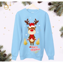 Świąteczna bluza unisex z Reniferem | rozmiary dziecięce i dorosłe