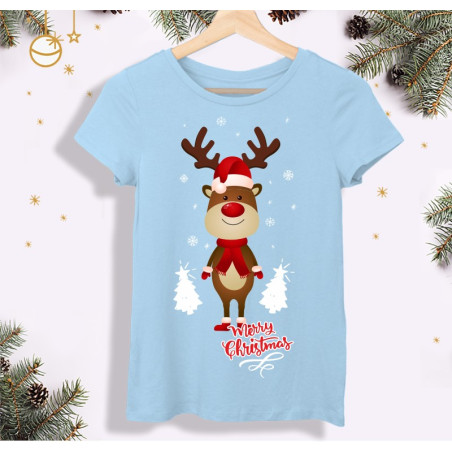 Koszulka damska Reniferek między choinkami