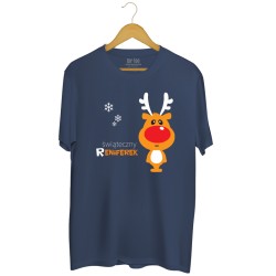 Męska koszulka z nadrukiem Świąteczny reniferek