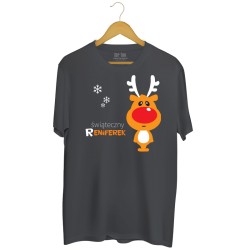 Męska koszulka z nadrukiem Świąteczny reniferek