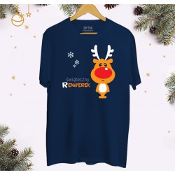 Męska koszulka z nadrukiem Świąteczny reniferek