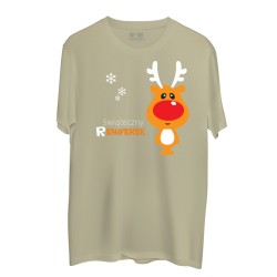Męska koszulka z nadrukiem Świąteczny reniferek