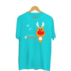 Męska koszulka z nadrukiem Świąteczny reniferek