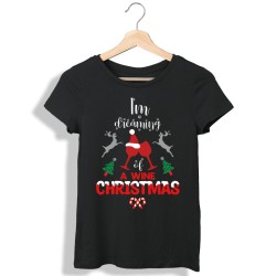 Świąteczna koszulka damska I'm dreaming of a wine Christmas