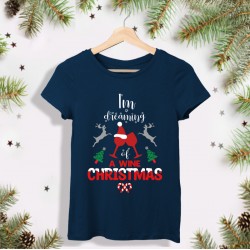 Świąteczna koszulka damska I'm dreaming of a wine Christmas