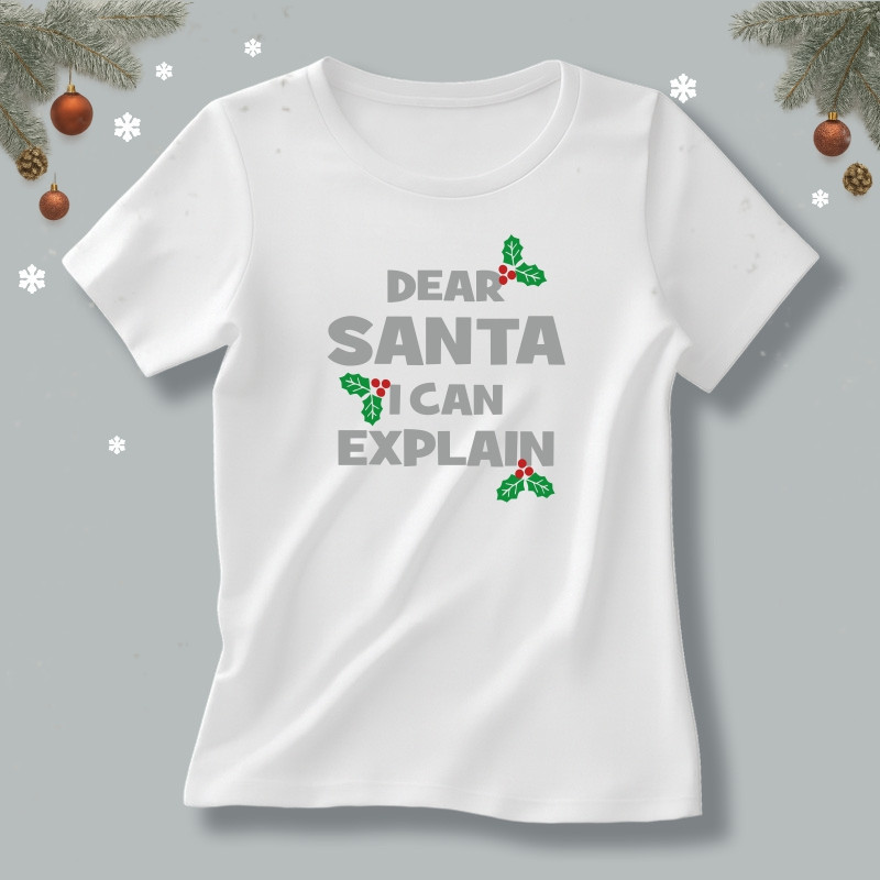 Koszulka / t-shirt  Dear Santa I Can Explain