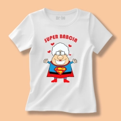 Super babcia - koszulka z nadrukiem babci-supermenki