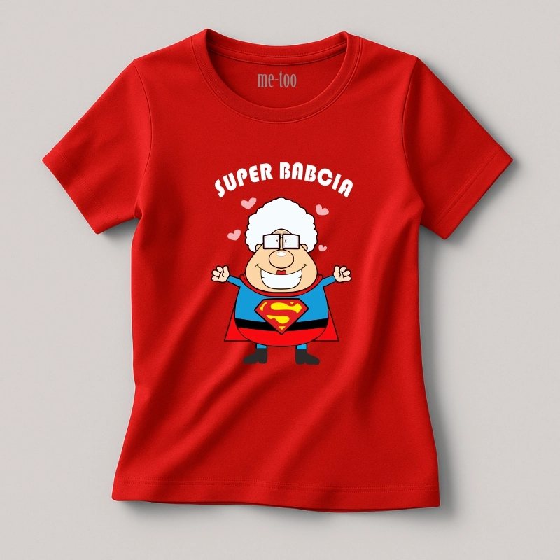 Super babcia - koszulka z nadrukiem babci-supermenki
