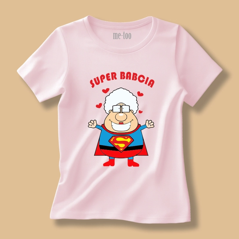 Super babcia - koszulka z nadrukiem babci-supermenki