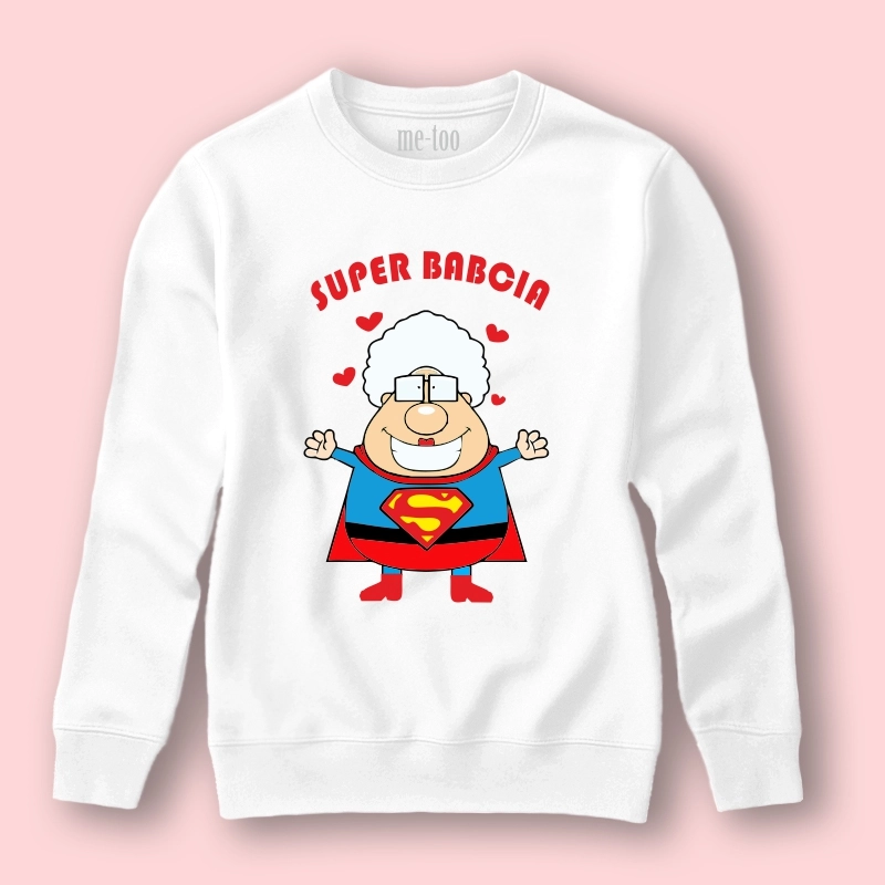 Super babcia - bluza z nadrukiem babci-supermenki