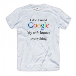 Śmieszne koszulki męskie I don't need Google my wife knows everything 