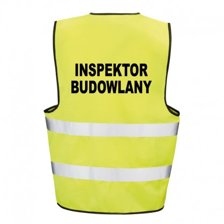 Kamizelka ostrzegawcza z nadrukiem Inspektor Budowlany