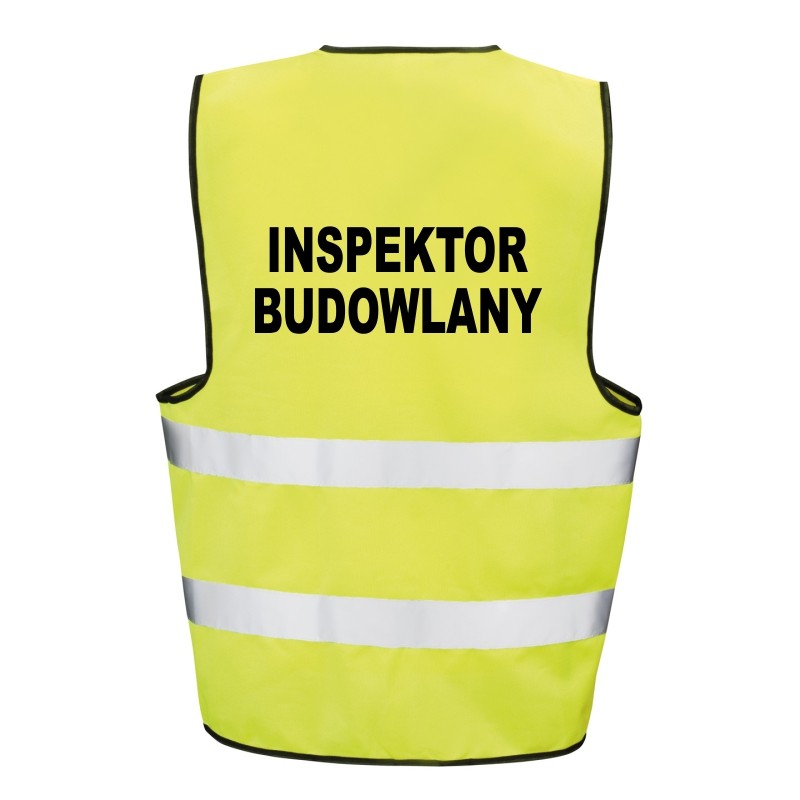 Cechy Noweli Na Podstawie Kamizelki Kamizelka ostrzegawcza z nadrukiem Inspektor Budowlany - me-too.pl