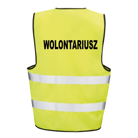 Kamizelka ostrzegawcza z nadrukiem Wolontariusz