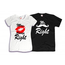 Koszulki Mr. Right i Mrs. Always Right - komplet