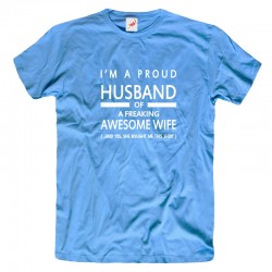 Koszulka męska I'm a proud Husband of a freaking awesome wife