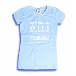 Koszulka męska I'm a proud Wife of a freaking awesome Husband