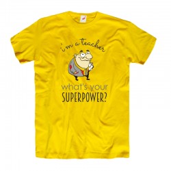 Męska koszulka z nadrukiem I'm a teacher what's your superpower