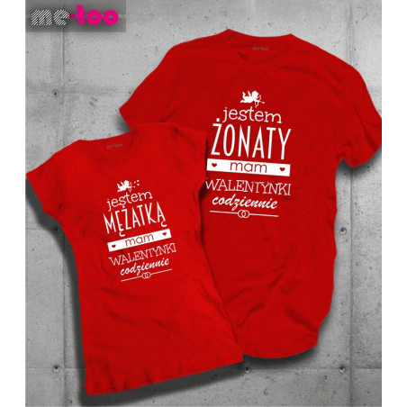 Komplet koszulek Jestem mężatką / Jestem żonaty... mam Walentynki codziennie