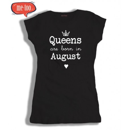 Koszulka damska z nadrukiem Queens are born in ... /miesiąc urodzenia