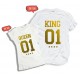 Komplet koszulek Queen & King - model nr 2 / złoty
