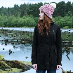 Czapka zimowa dzianinowa Twist-Knit z pomponem