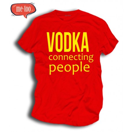 Śmieszna koszulka męska Vodka Connecting people