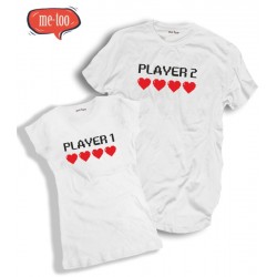 Komplet t-shirtów dla pary Player 1 Player 2