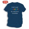 Śmieszne koszulki męskie I don't need Google my wife knows everything 